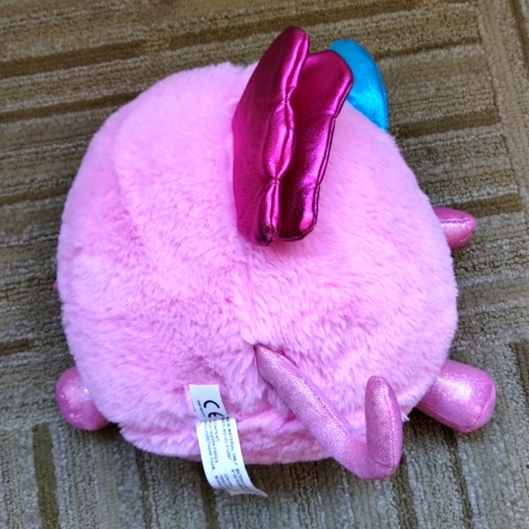 Zuru Rainbowcorns Plush Pink Cat Unicorn Silver Heart on Stomach Stuffed Toy 10" - Picture 4 of 16